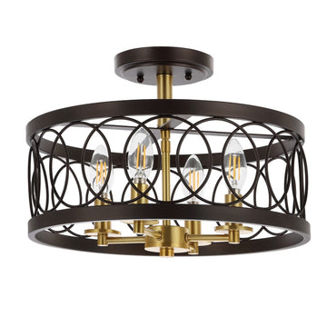 Sylvain 15.5" Metal LED Semi Flush Mount - JONATHAN Y